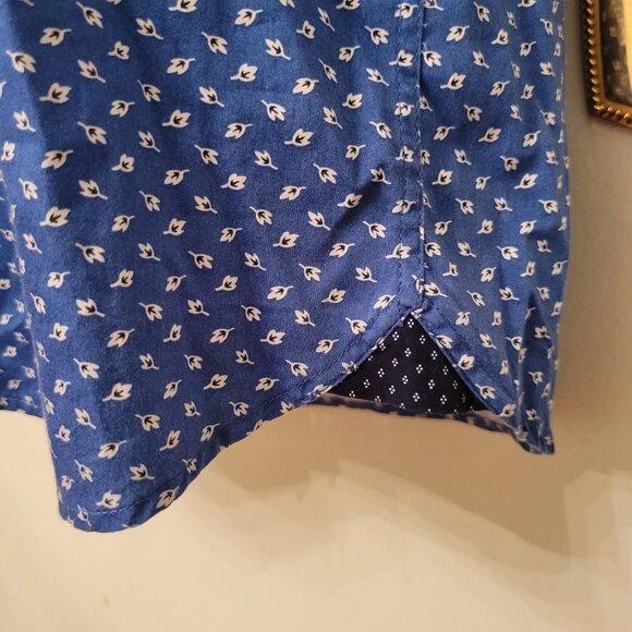 Ted Baker Blue White Ditzy Print Short Sleeve Button Up Shirt Blouse‎ 2 - Picture 7 of 8